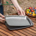 Boundless Voyage Titanium Square Dinner Plate Camping Tableware Serving Plate for Steak, Pasta, Pizza, Appetizer Ti1149T. 