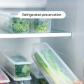4 Pcs Long Rectangular Food Storage Containers, Plastic Reusable Refrigerator Organizer Boxes Kitchen Accessories. 