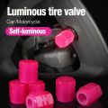 20PCS Luminous Tire Valve Caps Motorcycle Bike Wheel Nozzle Dustproof Tyre Valve Stem Fluorescent Night Glowing Car Decor. 