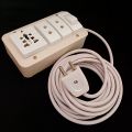 Universal 220V Extension Wire Extension Board Multi Plug 15-Feet 40/76 Wire With Superior Quality Multi Socket Brass Pin. 