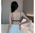  French Triangle Cup Bra Thin Belt Wire Free Tube Top. 