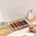 Large Capacity Pencil Case Transparent Plastic Notebook Sketch Marker Colored Lead Painting Storage Box, Back To School Supplies.