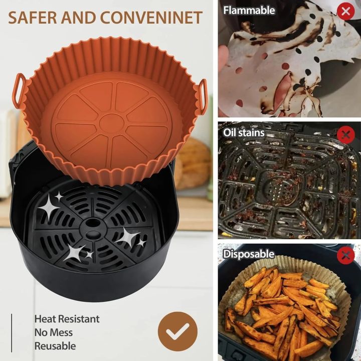 16.5cm%20Air%20Fryer%20Reusable%20Pot%20Silicone%20Oven%20Baking%20Tray%20Round%20Liner%20Easy%20Clean%20Pizza%20Plate%20Grill%20Pan%20Mat%20Air%20Fryer%20Accessories%20-%20Image%205