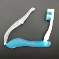 Hotel Disposable Folding Toothbrush, Business Trip, Portable Soft-Bristled Three-Fold Seahorse Toothbrush, Compact And Convenien. 