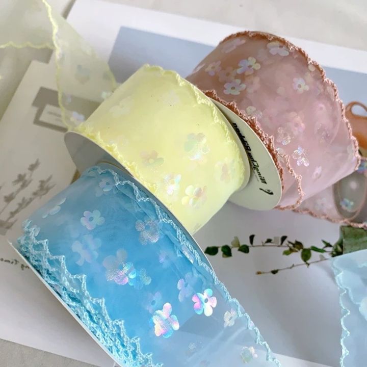 New%2010%20Yards%20Silk%20Ribbon%204cm%20Wave%20Edge%20Pleated%20s%20Packaging%20Material%20%20Wrapping%20Bouquets%20Chiffon%20Ribbon%20-%20Image%202