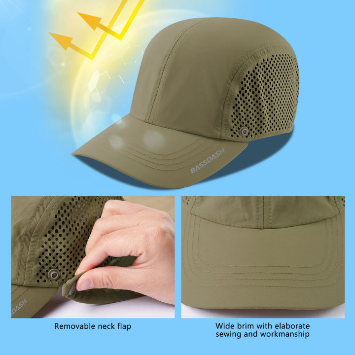 BASSDASH%20UPF%2050+%20Foldable%20Fishing%20Hat%20Baseball%20Cap%20with%20Removable%20Neck%20Flap%20Portable%20for%20Men%20Women%20Golf%20Hiking%20-%20Image%205