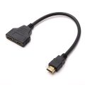 Kit 2Pcs HDMI 1 in 2 out Splitter Adapter HDMI Male To 2 Female 1080P 25CM HDMI Male To Female Conversion Cable. 