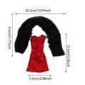 30Cm Doll Clothes Red Plush Overcoat Outfit Princess Dress Fashionable Suit For  11.8inch Doll Christmas Surprise. 