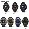SANDA 2023 Men Watches Sport Military Quartz Watch 50M Waterproof Wristwatch for Male LED Digital Clock Relogios Masculino 6029. 