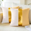 Luxury Patch Work Golden Laser Cut Velvet Cushion Covers. 