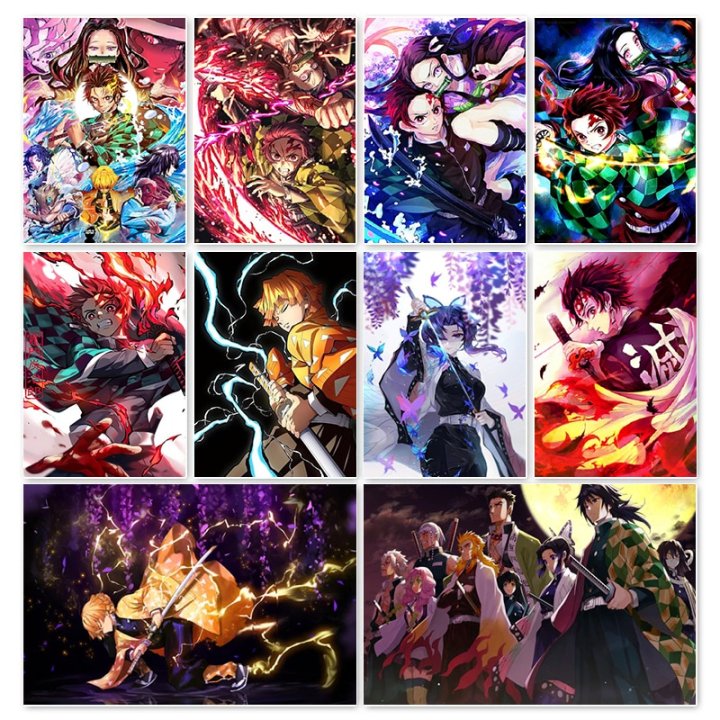 Anime Demon Slayer Series Manga Characters Canvas Painting HD Print Poster  Aesthetic Wall Art Pictures for Bedroom Home Decorat