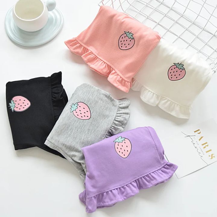Kids%20Shorts%20Strawberry%20Printed%20Lace%20Baby%20Shorts%20Toddler%20Summer%20Clothes%20for%20Girls%202%20To%207%20Years%20Kids%20Shorts%20-%20Image%203