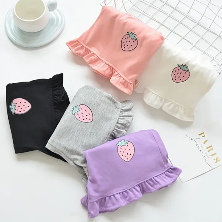 Kids%20Shorts%20Strawberry%20Printed%20Lace%20Baby%20Shorts%20Toddler%20Summer%20Clothes%20for%20Girls%202%20To%207%20Years%20Kids%20Shorts%20-%20Image%203