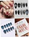 Korean Press On Nails, korean artificial high quality Nails, natural looking, deal, Cateye Nails Pack of 12, Magnetic Cat Eye Nail Polish Look, Press On Nails for Girls, Beautiful Korean Style Nails, Reusable Fake Nails, Nail Art Design, Glossy nude Nails. 