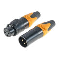 1 Pair Waterproof 3-Pin XLR Male/Female Audio Connectors with Gold-Plated Contacts Balanced Connectors for Outdoor Audio Systems. 