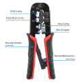 RJ45 Crimper RJ11 RJ45 Crimping Tool Ethernet Network LAN Cable Crimper Cutter Stripper Plier for 6P 8P RJ11 RJ12 RJ45. 