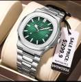 Pecolagar Quartz Men’s Luxury Stainless Steel and belt Watch with Box.