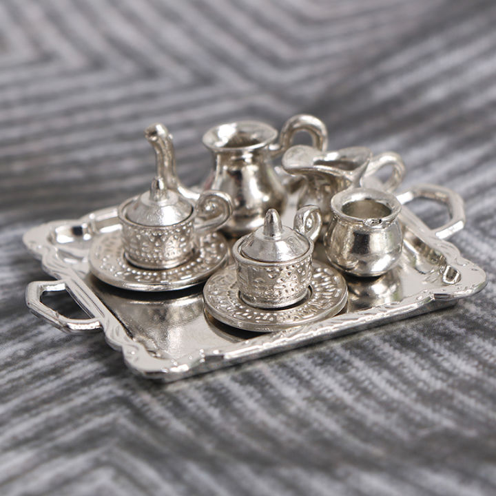 10Pcs/Set%20Dollhouse%20Miniature%20Silver%20Metal%20Tea%20Coffee%20Tray%20Tableware%20Set%20For%20Dollhouse%20Decoration%20-%20Image%202