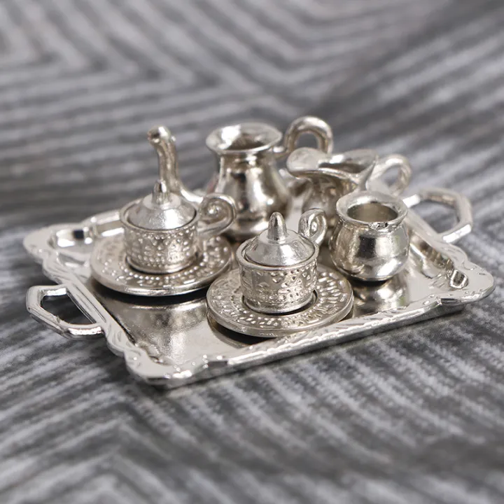 10Pcs/Set%20Dollhouse%20Miniature%20Silver%20Metal%20Tea%20Coffee%20Tray%20Tableware%20Set%20For%20Dollhouse%20Decoration%20-%20Image%202