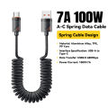 Essager Car Spring Type C Cable For iPhone 16 1514 Xiaomi Samsung 100W PD Fast Charging For Macbook iPad Type C to Type C Cable.