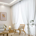 White minimalist translucent window curtain, door curtain, Velcro door curtain ready to ship. 