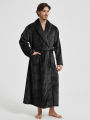 American-Style Autumn/Winter Couples' New Bathrobe, Morning Robe, Nightgown Men's Winter Pyjamas, Homewear Flannel Nightgown.
