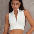 Summer Sports Outdoor Quick Drying Underwear Women Fashion Stand Collar Vest Gym Exercing Running Tops Yoga Fitness Sportwear. 