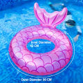 Adult Inflatable Mermaid Tail Swim Ring – Transparent Blue Krystal Clear Pool Float, Durable Summer Swim Gear for Adults & Kids. 