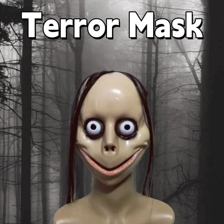 MOMO Mask for Adult Horror Devil Mask, Scary Costume Halloween Creepy Cosplay Party Decoration Prop Halloween Scary Masks