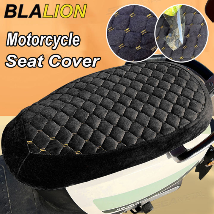 BLALION Universal Motorcycle Seat Cover Thickened Velvet Winter Seat Cushion Electric Scooter Seat Protection Cover Moto Parts