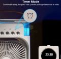 3 in 1 mini air coller with ice cubes & fan spray Gear wind adjusment with 7 ambient lighting summer fan stand fan. 