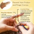 Adjustable Crochet Tension Cute Cat Ring, Beginner Knitting Crochet Hook Ring, Yarn Guide Finger Holders Thimbles Winder Tools. 