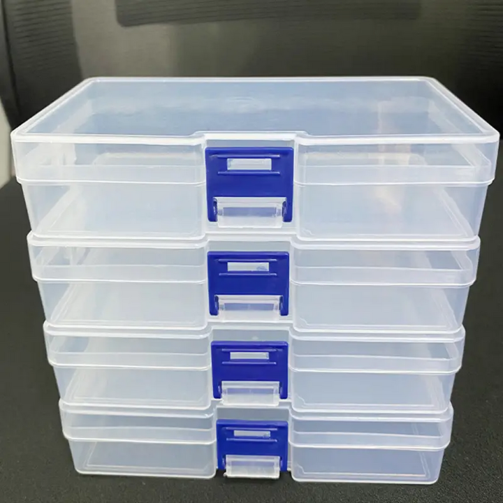 5pcs Transparent Lockable Empty Box, Rectangular Plastic Storage Box ...
