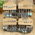 Women's Earrings Snake Pendant Vintage Boho Blue Stone Turquoise Ear Women Wholesale Mixed Ethnic Jewelry Sets Party .