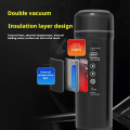 Car Portable Kettle 12V/24V Universal Black Exterior 316 Medical-Grade Stainless Steel Inner Lining Boiling with Auto Shut-Off. 