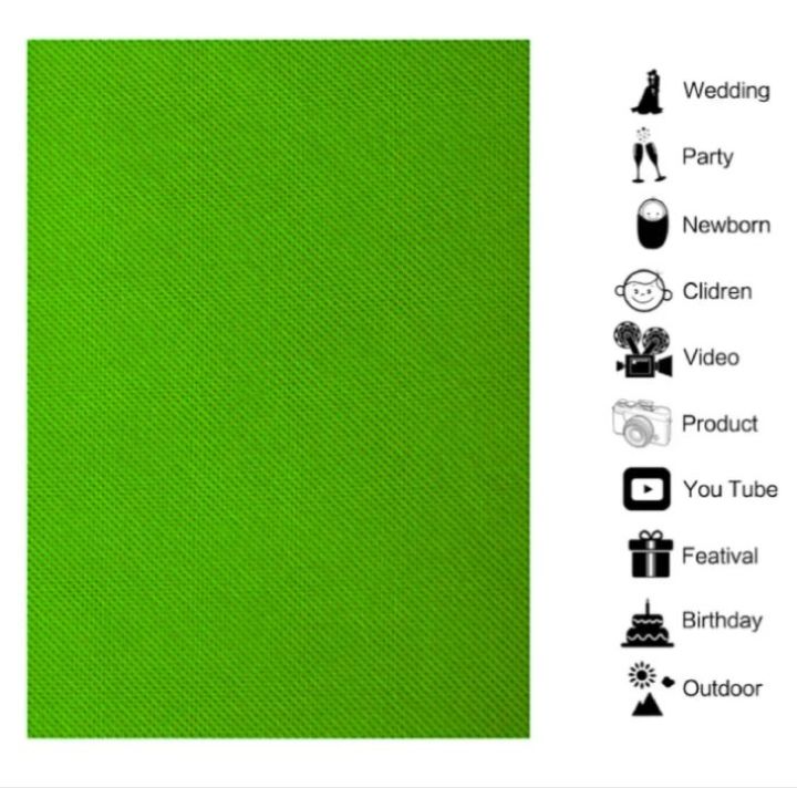 5×10ft Green Screen Chroma key, Green screen for studio, Green backdrop, Green background.