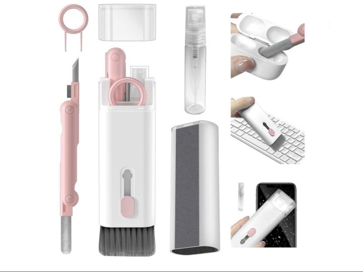 7 in 1 Electronic Cleaner Kit, Keyboard Cleaner Kit with Brush Multifunctional Cleaning Kit for Earphone, Keyboard, Laptop, Phone, PC Monitor