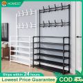 3IN1 5 Tiers  Multifunctional Shoe Rack Coat Rack Shoe Hat Rack Clothing Holder Hanger Floor Standing Storage Shelf Shoe Rack. 
