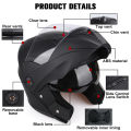 Uchoose DOT Certification Motorcycle Helmet Double Lens Cross Section Safety Helmet Modular Flip Helm Unisex Helmet With Visor. 