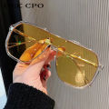 Oversized Sunglasses Women 2023 New Unique One Piece Fashion Sunglasses For Men UV400 Punk Glasses Trending Female Eyewear UV400. 