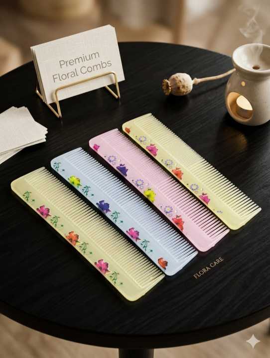 2-Piece Floral Print Hair Comb Set