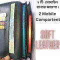 MODEL: NL-01 pure cow leather stylish long wallet. Mobile. Money Compartment.