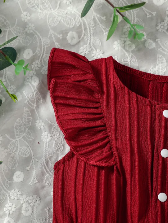 Kids%20Baby%20Girl's%20Solid%20Sleeveless%20Bodysuit%20For%20Summer%20European%20and%20American%20style%20Casual%20Jumpsuit%20-%20Image%206