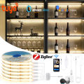Zigbee Smart Under Cabinet COB LED Strip Dimmable Light Bookcase Wardrobe Closet Tuya Lamp Tape App Remote Control Wifi Lights lightify. 