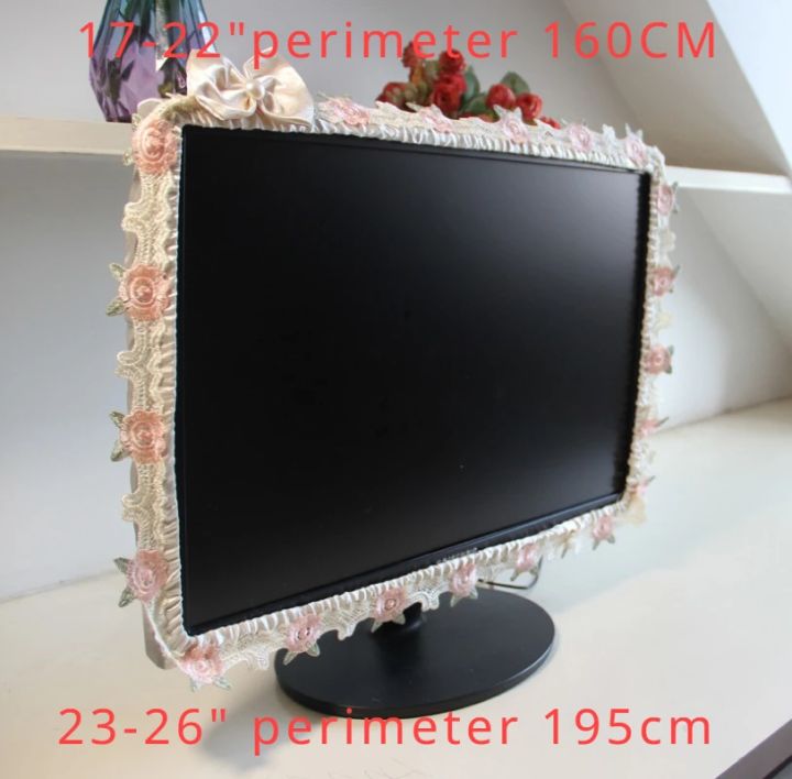 17-30INCH%20Lace%20Fabric%20Door%20Curtain%20TV%20Circle%20Can%20Be%20Flipped%20Dust%20Cover%20Monitor%20Screen%20Home%20Decorations%20Dust%20Cover%20With%20Elastic%20-%20Image%204