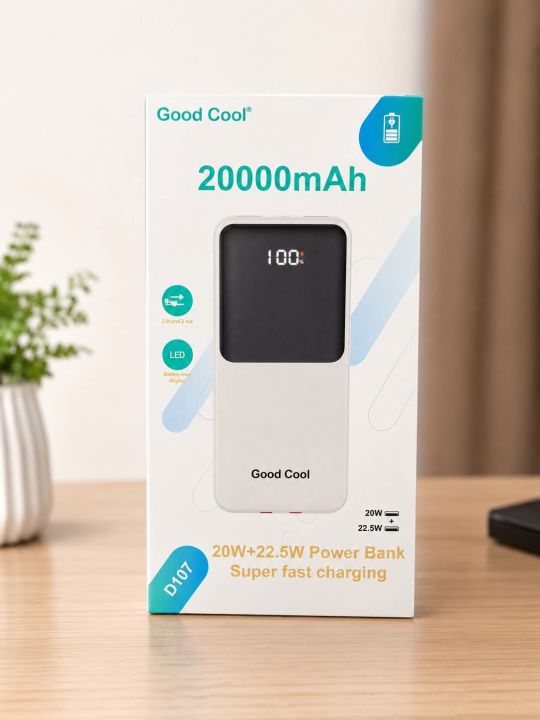 20000mAh Fast Charging Power Bank with Built-in Cable | USB-C Output | Intelligent Charging