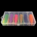 1pc PVC 6 Compartments Bait Box 17.5*9.5*3cm Soft Bait Hook Bait Organizer Storage Container Fish Hook Portable Storage Box. 