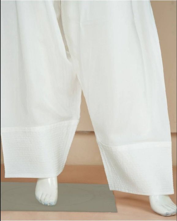 "Farshi Shalwar for Ladies | Silk Fabric | Lawn Cotton | Malai | Stitched | Elegant & Comfortable | Latest Design"