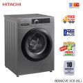 HITACHI 8Kg Fully Automatic Inverter Front Load Washing Machine BD80CVE (SL). 