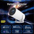 HY300 Smart Projector Android 4K 1280×720 Dual Wifi 260 ANSI Video Cinema Outdoor Portable Home HD LED Projector. 